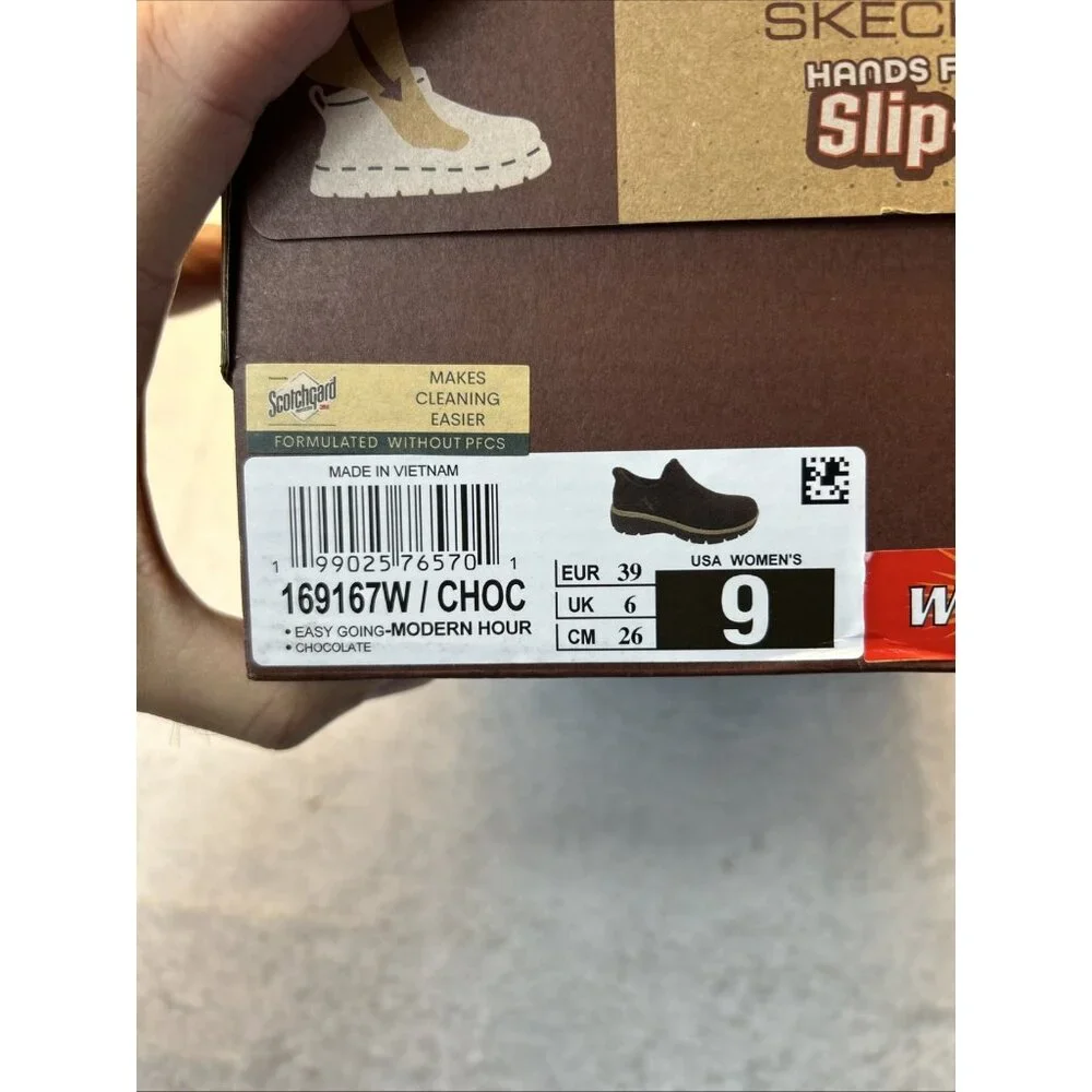 SKECHERS Modern Hour Suede Hands Free Slip-Ins Chocolate Women SZ 9 NEW - Picture 10 of 10
